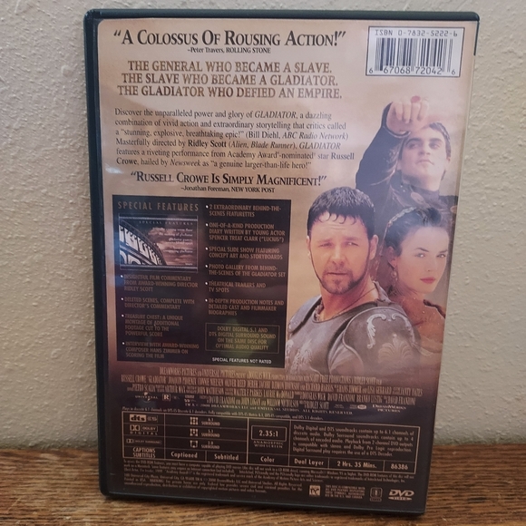 Gladiator (DVD, 2000) Pre-Owned Tested Working Great Shape Great Movie - Picture 2 of 2